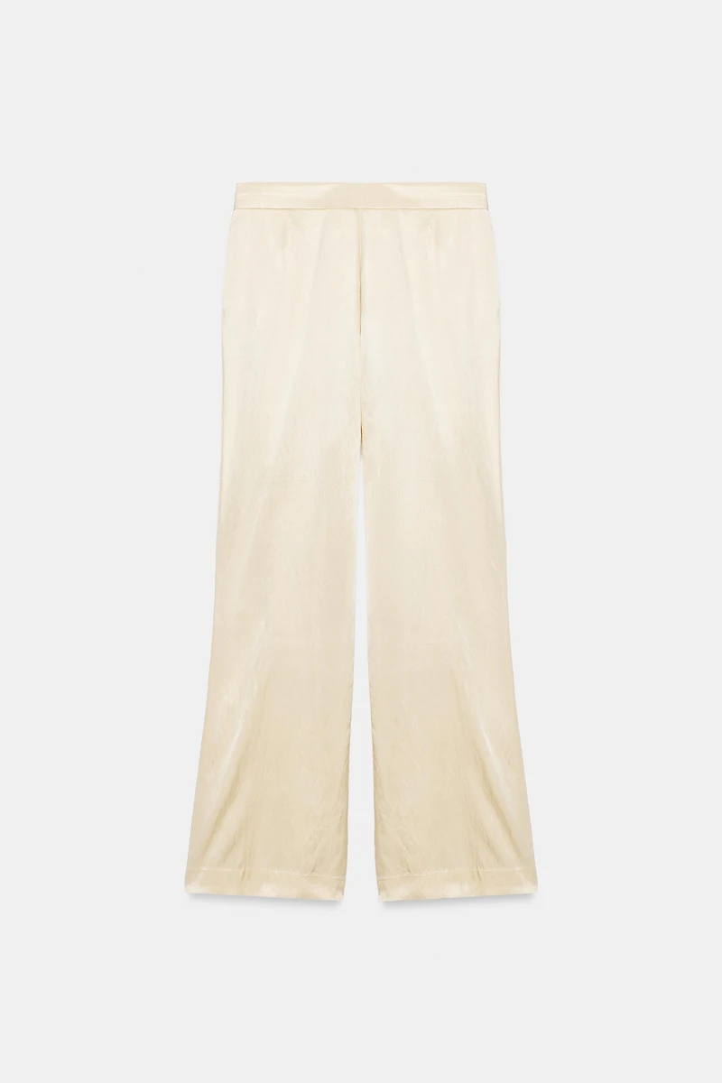 SATIN EFFECT CONTRAST PANTS