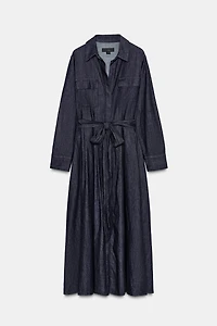 ZW COLLECTION BELTED DENIM DRESS