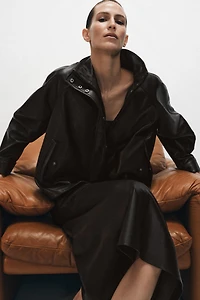 100% LEATHER BOMBER JACKET ZW COLLECTION