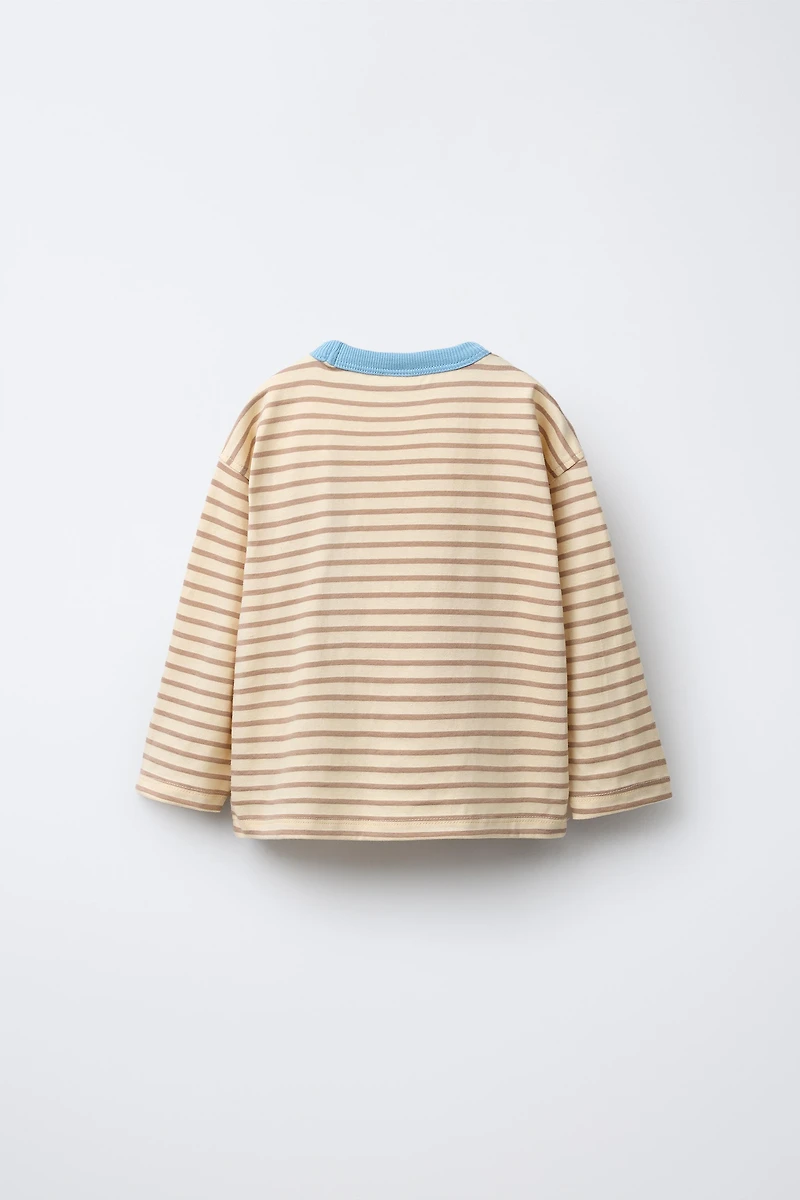 STRIPED APPLE PATCH T-SHIRT