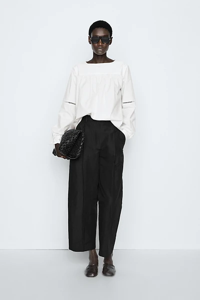 100% Cotton Puffed Sleeve Blouse - STUDIO