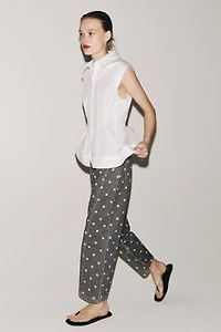ZW COLLECTION MID-RISE POLKA DOT ANKLE RELAXED JEANS