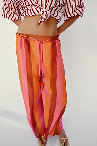 STRIPED WIDE LEG PANTS