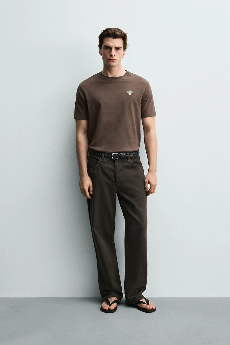 EMBROIDERED SANDWICH T-SHIRT