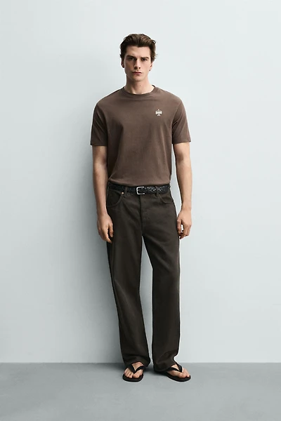 EMBROIDERED SANDWICH T-SHIRT