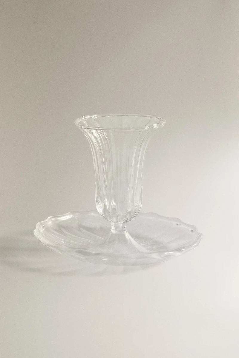 CLEAR GLASS TEALIGHT HOLDER