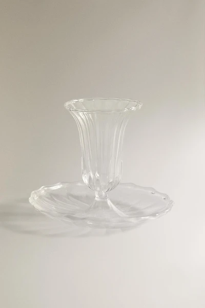 CLEAR GLASS TEALIGHT HOLDER