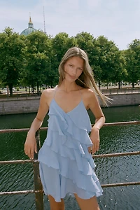 RUFFLED MINI DRESS