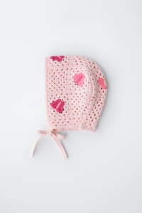 BUTTERFLY CROCHET KNIT BONNET