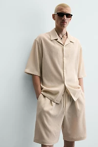 RELAXED FIT EMBOSSED SHORTS
