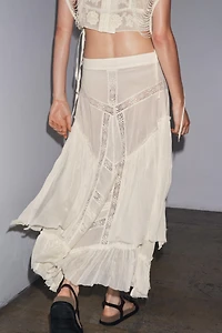 LIMITED EDITION EMBROIDERED LACE COMBINATION SKIRT