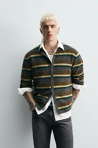 STRIPED JACQUARD CARDIGAN