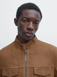 Blouson en cuir effet daim