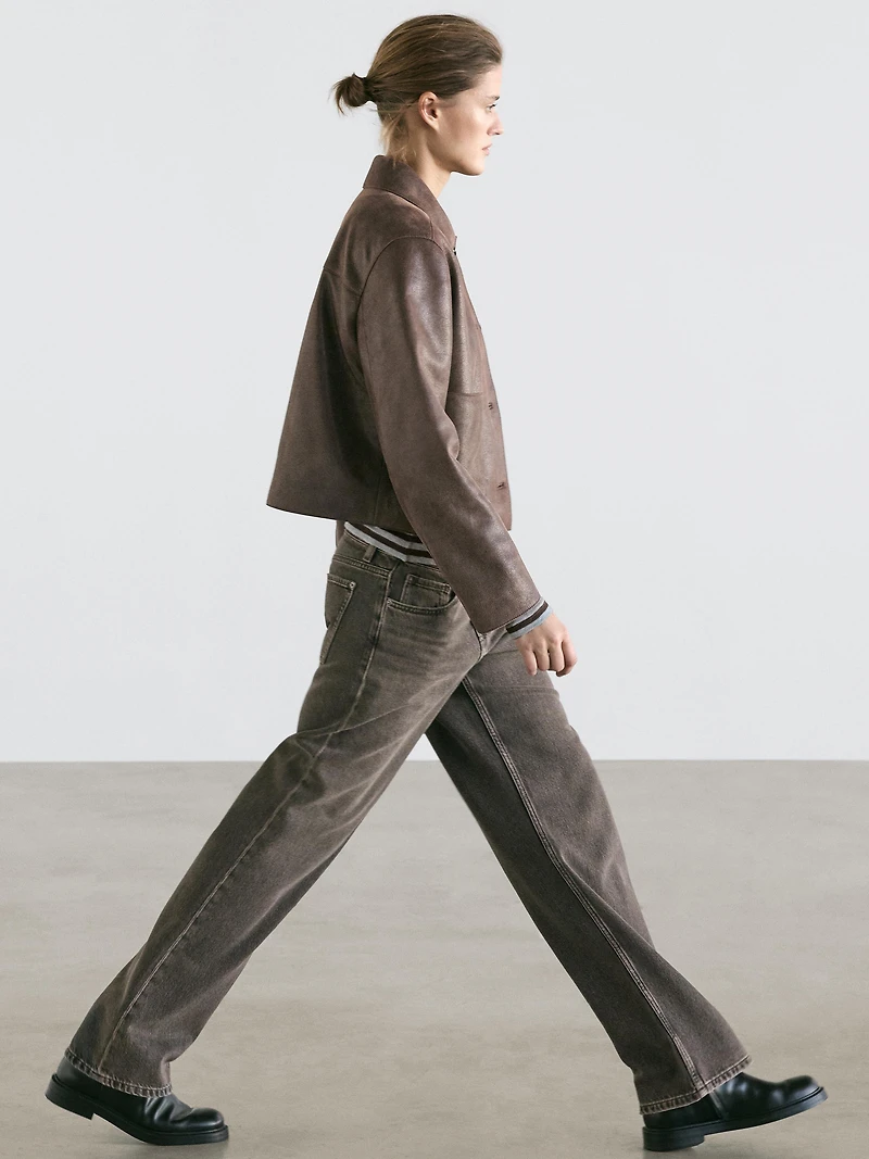 Suede leather jacket