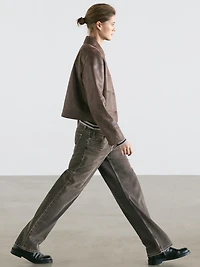 Suede leather jacket