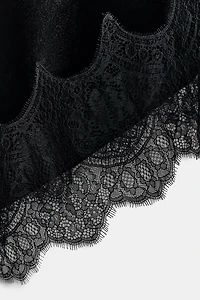 VELVET LACE MIDI DRESS