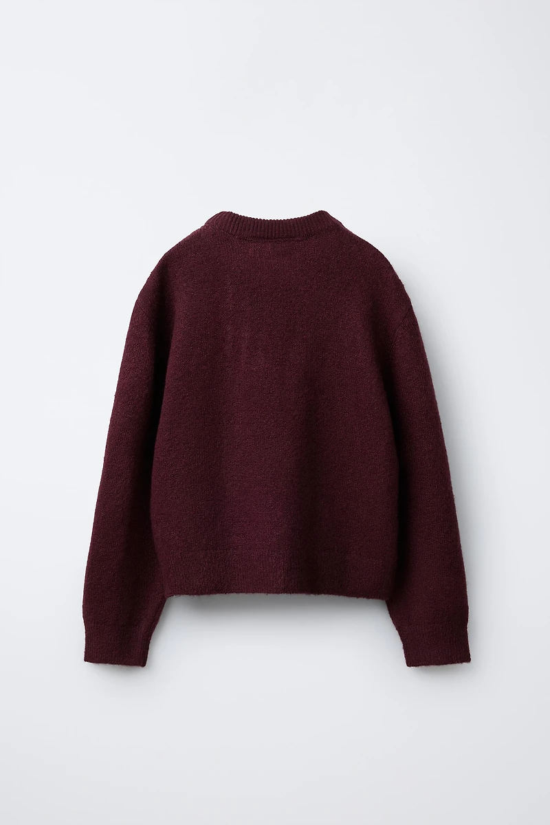 EMBROIDERED DOG KNIT SWEATER