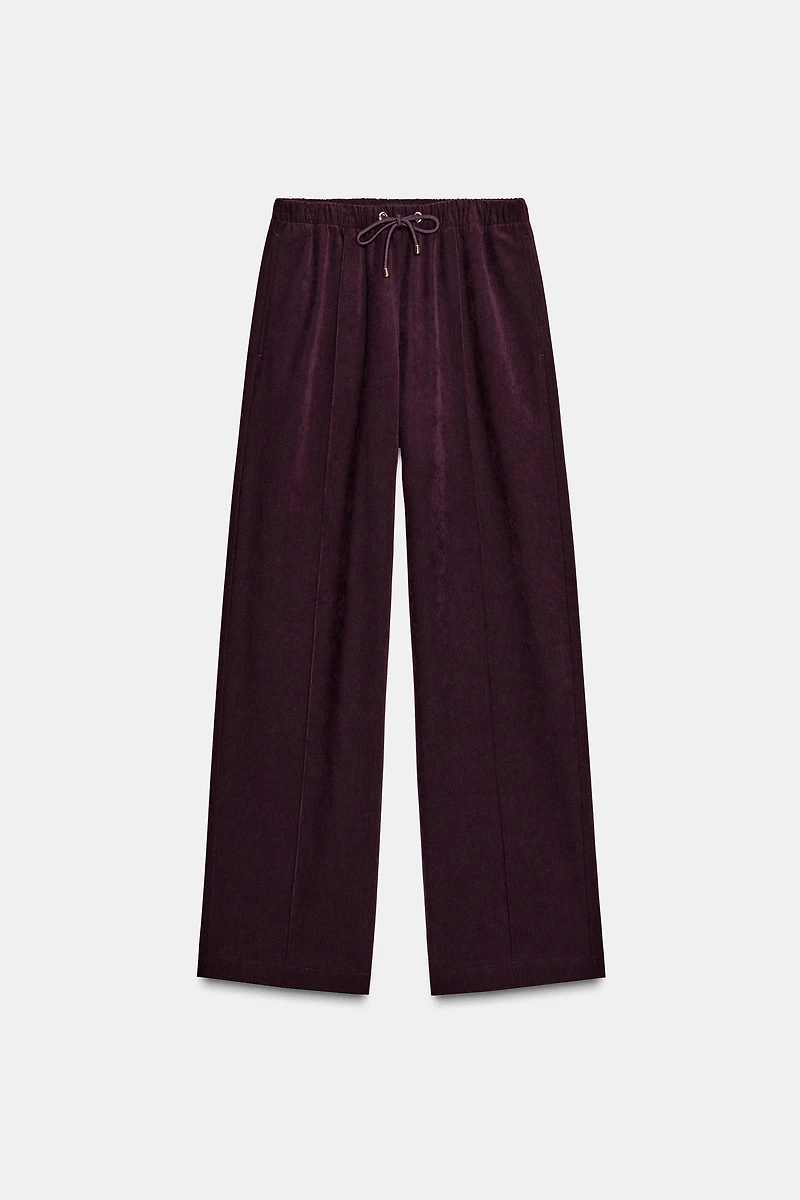 PANTALON LARGE À TAILLE ÉLASTIQUE