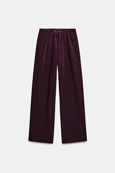 WIDE LEG ELASTIC WAIST PANTS