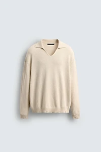 KNIT POLO SHIRT WITH DISTRESSED EFFECT