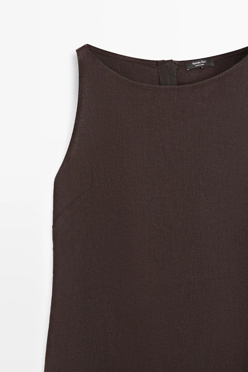 Linen halter midi dress