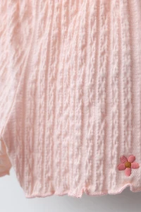 EMBROIDERED FLOWER TEXTURED SHORTS