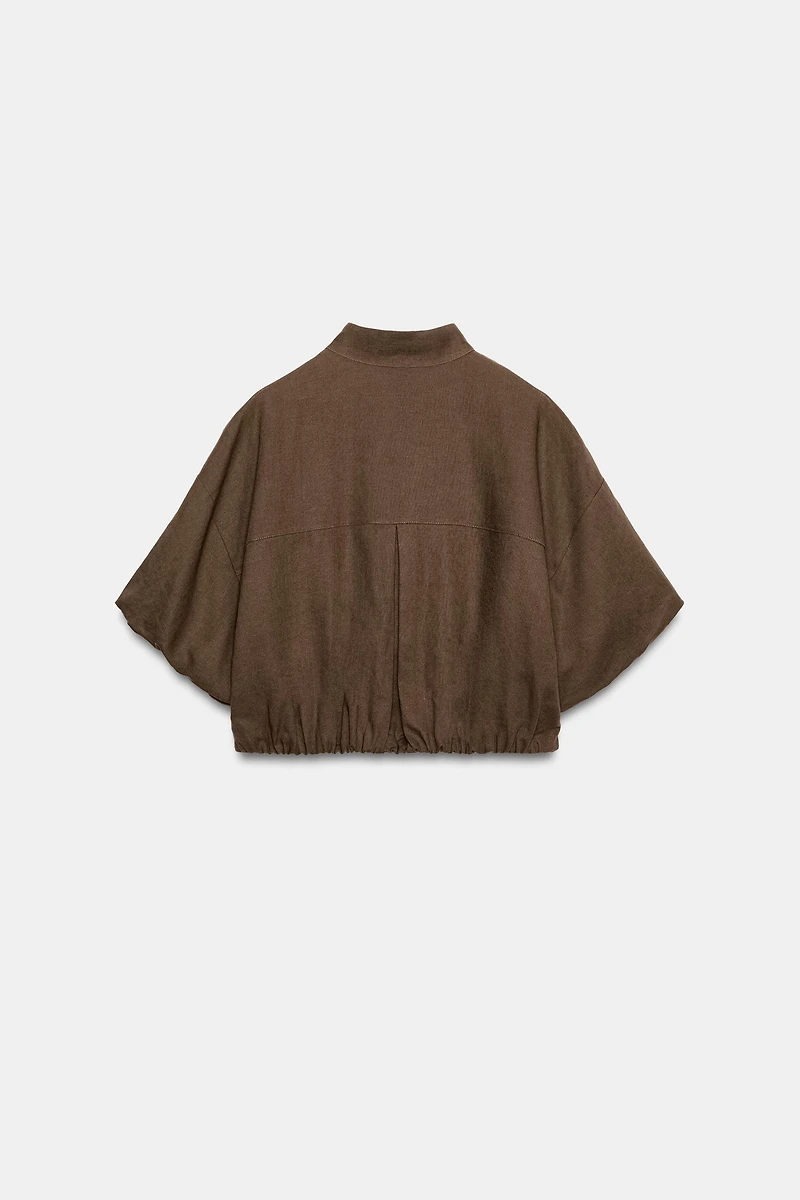 LINEN BLEND BALLOON SHIRT