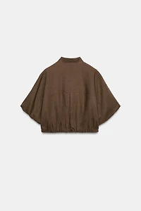 LINEN BLEND BALLOON SHIRT