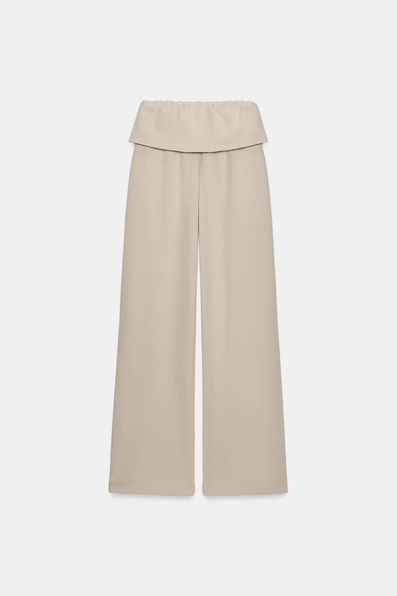 WASHED EFFECT INTERLOCK PANTS