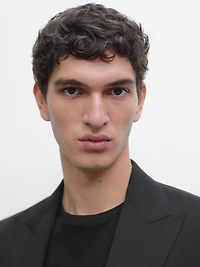 Plain 100% wool suit blazer