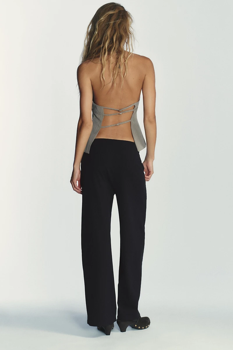 TEXTURED STRAIGHT LEG PANTS