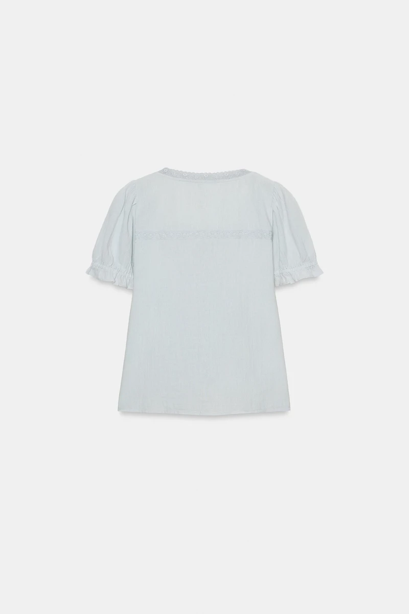 EMBROIDERED GAUZE SHIRT