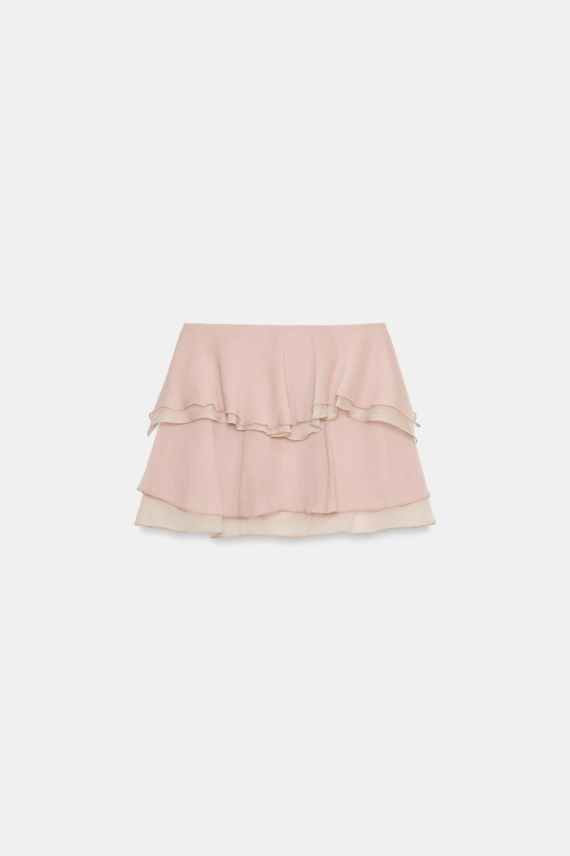 MINI JUPE À VOLANTS