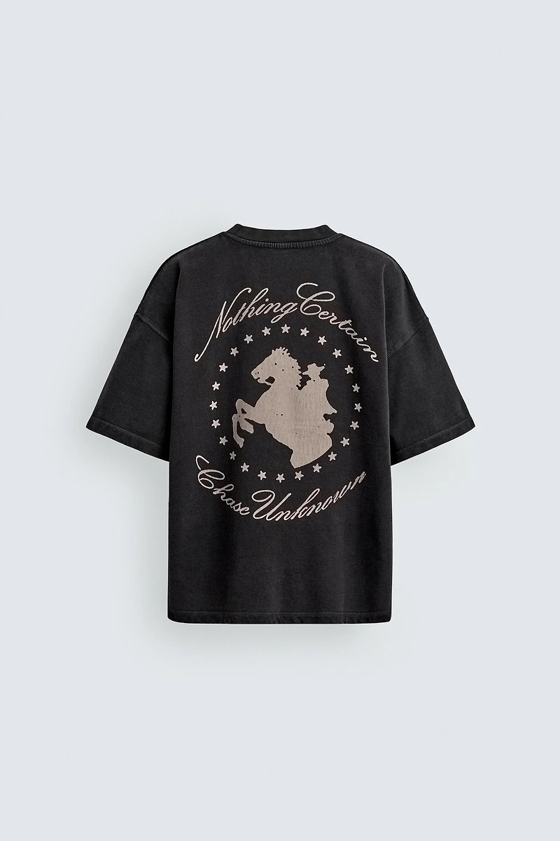 WASHED HORSES GRAPHIC SWEATSHIRT