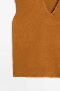 100% Cotton V-Neck Vest - STUDIO