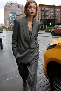 DOUBLE BREASTED BLAZER WITH SHOULDER PADS