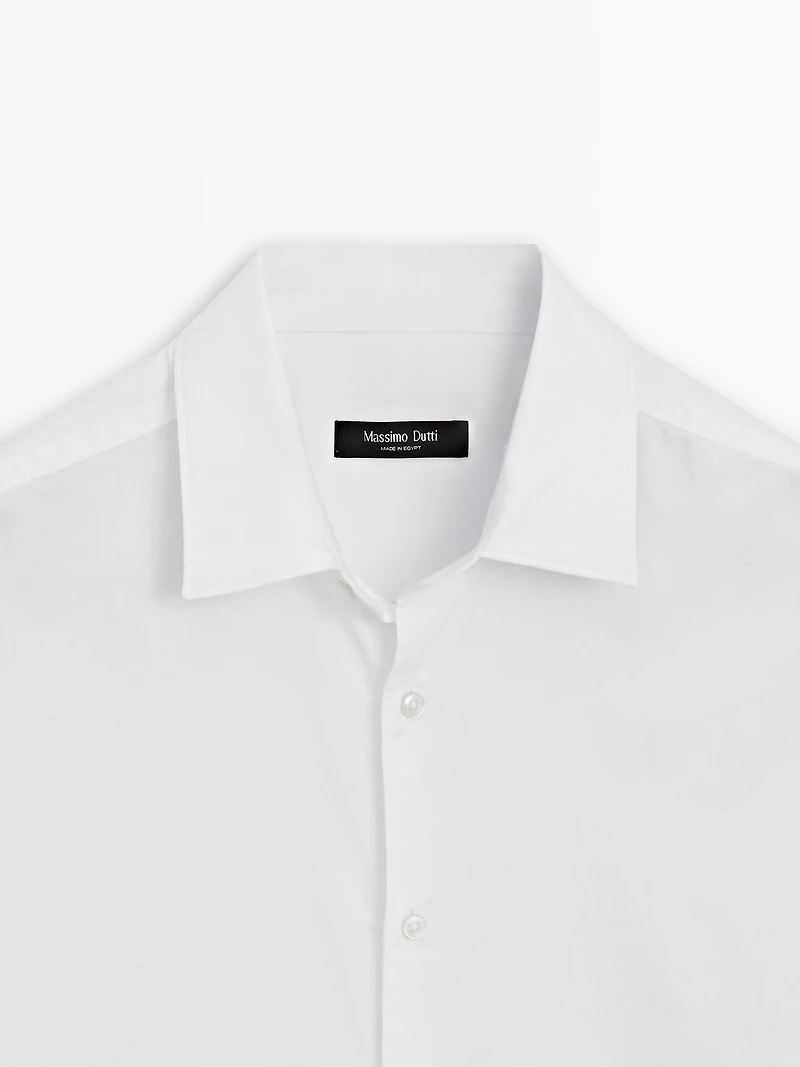 Chemise slim chinée en twill