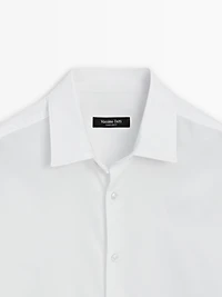 Chemise slim chinée en twill