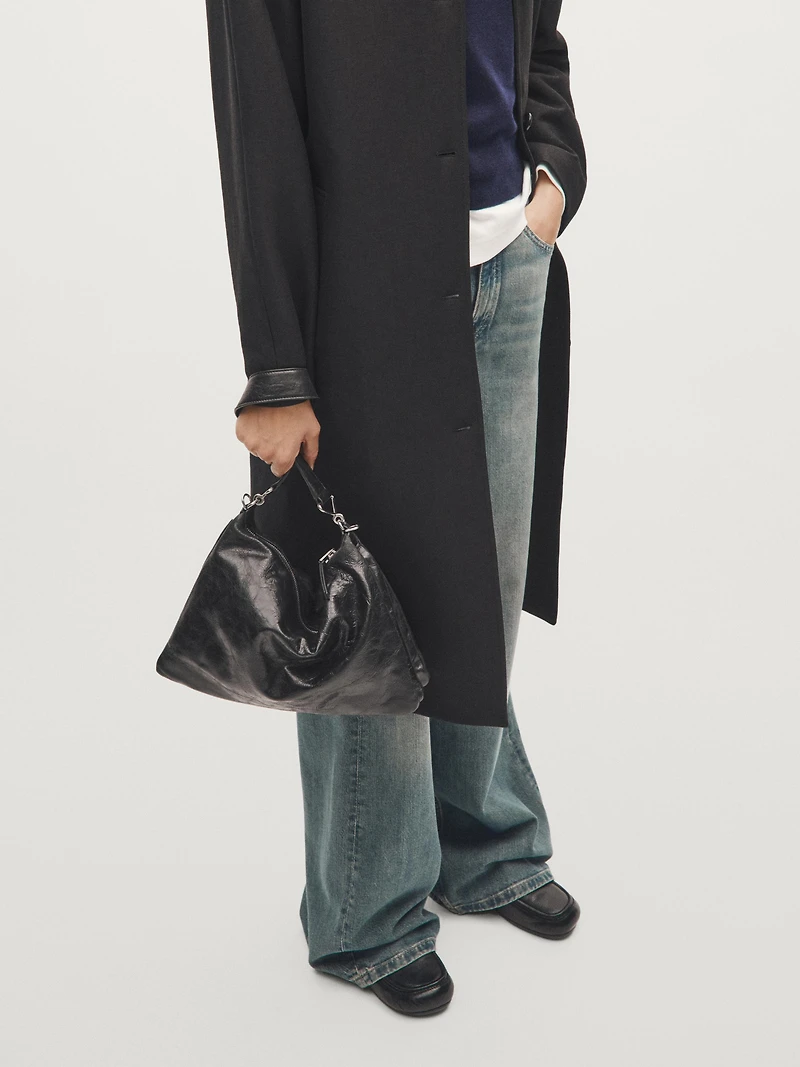 Grand sac compartimenté en cuir nappa