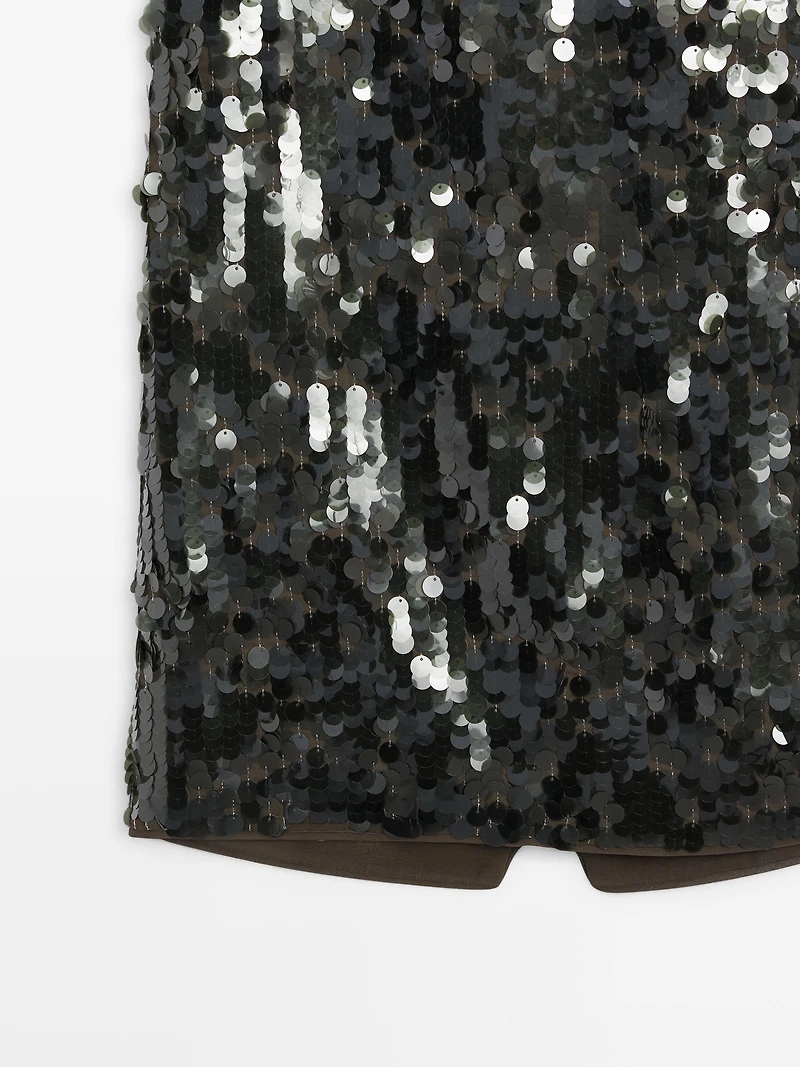 Midi skirt with sequins