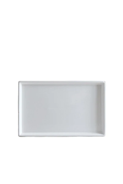 WHITE EARTHENWARE BATHROOM TRAY