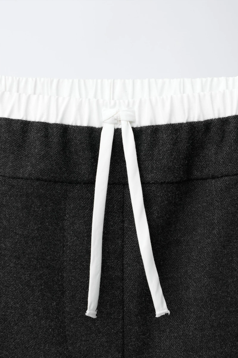 PANTS WITH CONTRASTING DOUBLE WAISTBAND