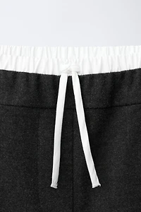 PANTS WITH CONTRASTING DOUBLE WAISTBAND