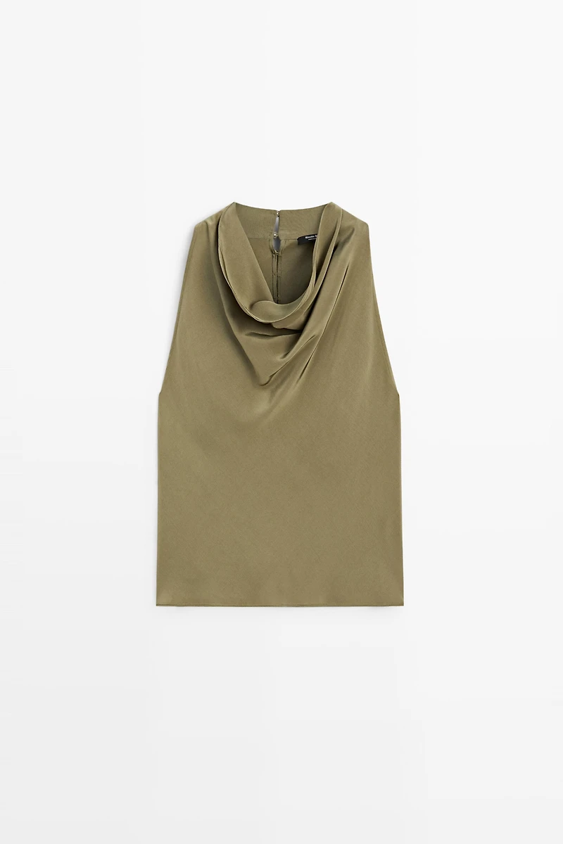 Draped halter top