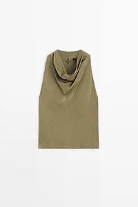 Draped halter top