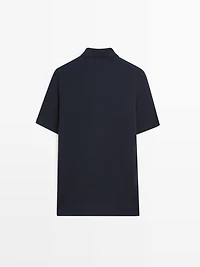 Merino wool knit polo sweater