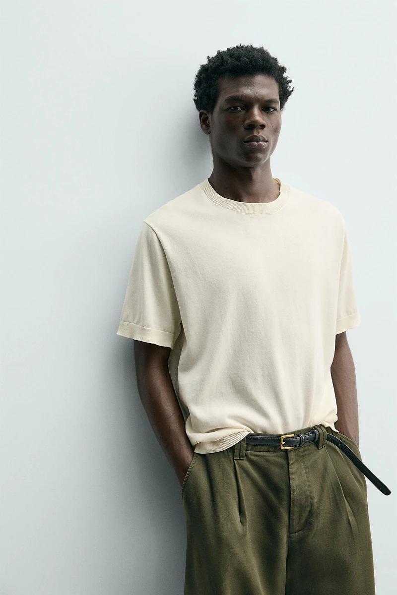 T-SHIRT EN MAILLE LÉGÈRE DE COTON