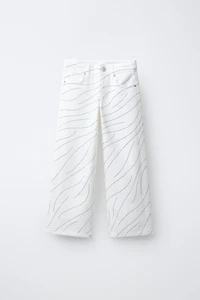 RHINESTONE & STAR WIDE LEG JEANS
