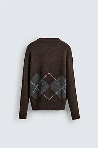 DIAMOND JACQUARD SWEATER
