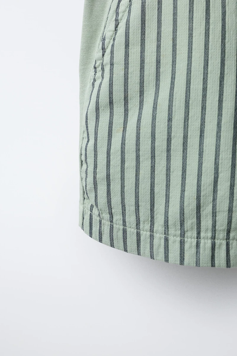STRIPED COMBINATION STRAIGHT SHORTS